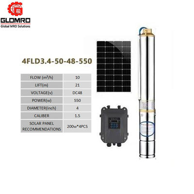 Solar Agricultural Water Pumping System DC96 4 Inch 1500w OEM 304 Stainless Steel
