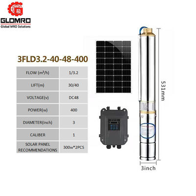 Solar Agricultural Water Pumping System DC96 4 Inch 1500w OEM 304 Stainless Steel